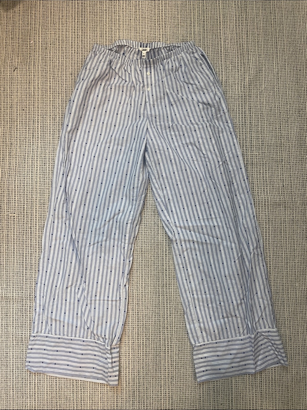 Aerie Light Blue Striped Cotton Lounge Pants